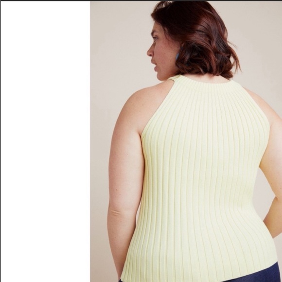 NWT Anthropologie Zadkine sleeveless butter yellow sweater top - Picture 5 of 8